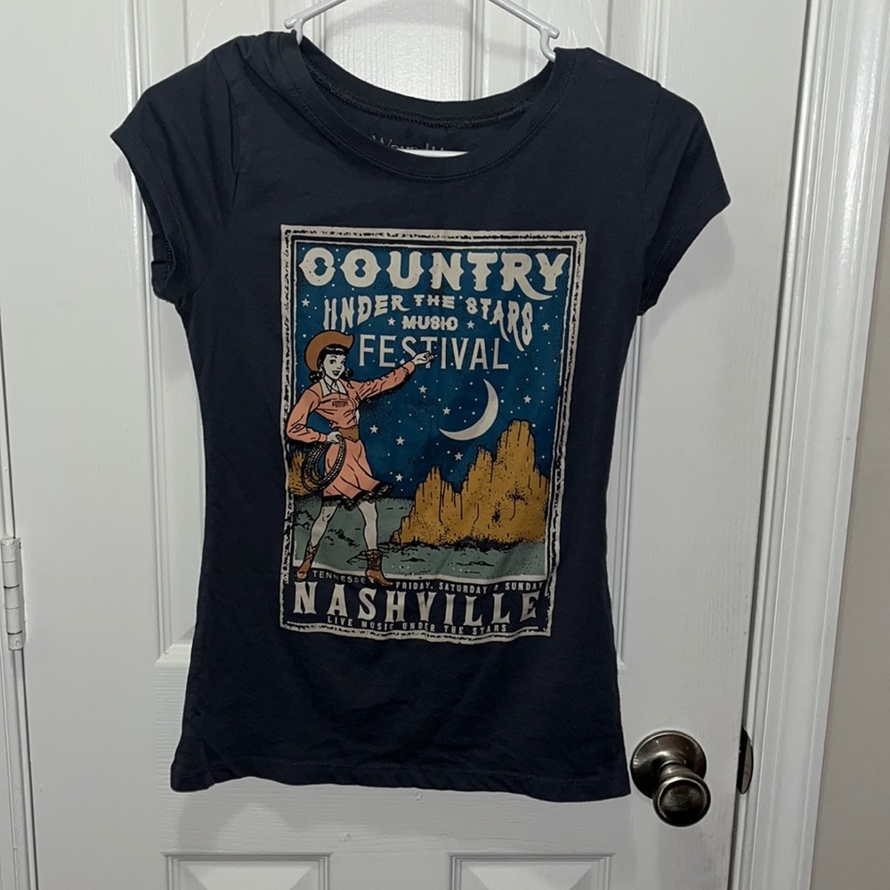 brand: wound up. size: S (3-5). color: blue with graphic design on front